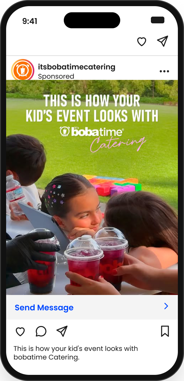Kids' event Meta ad on Instagram