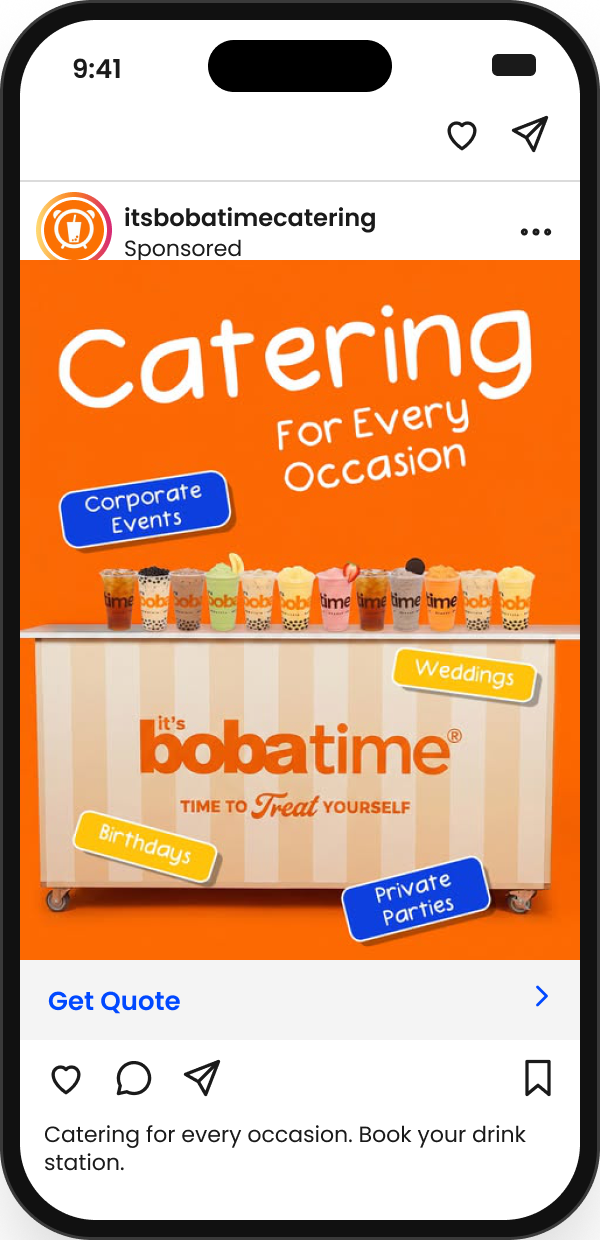 Catering for every occasion Meta ad on Instagram