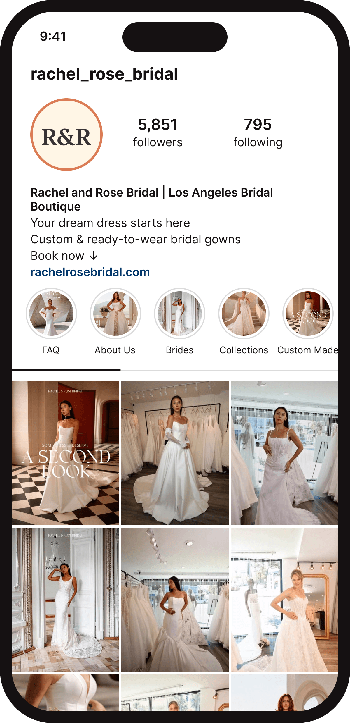 Rachel & Rose Instagram profile on phone