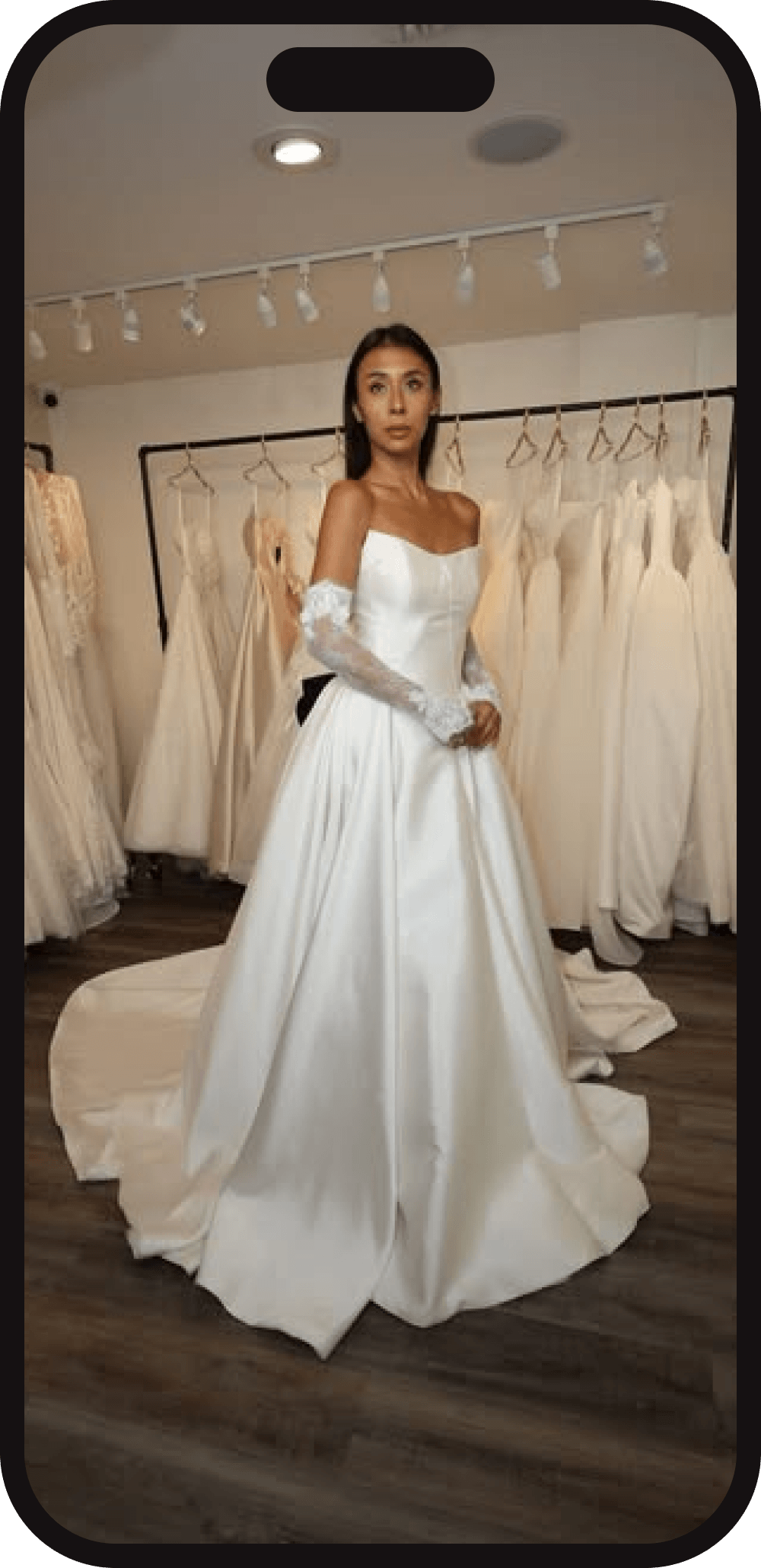 Rachel & Rose bridal reel on phone